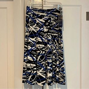 Anne Klein Geometric Print Skirt | Midi-Length | Sz. M